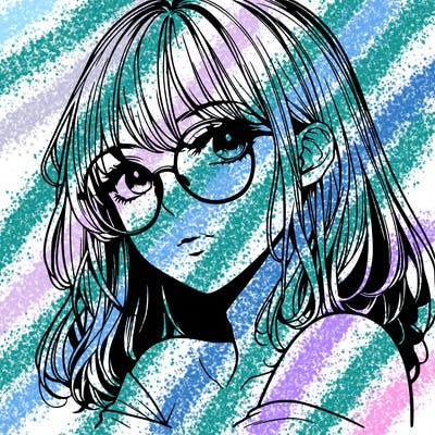 manga woman character with glasses and nice lips