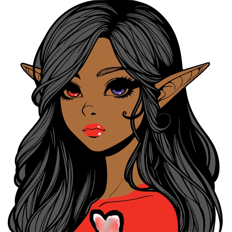 elf girl realistic dark fantasy