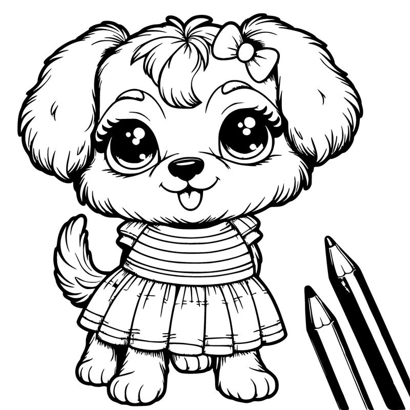 realistic dog cute girl