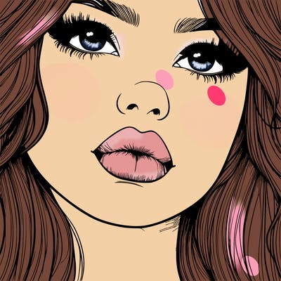 really realistic girl with lips
