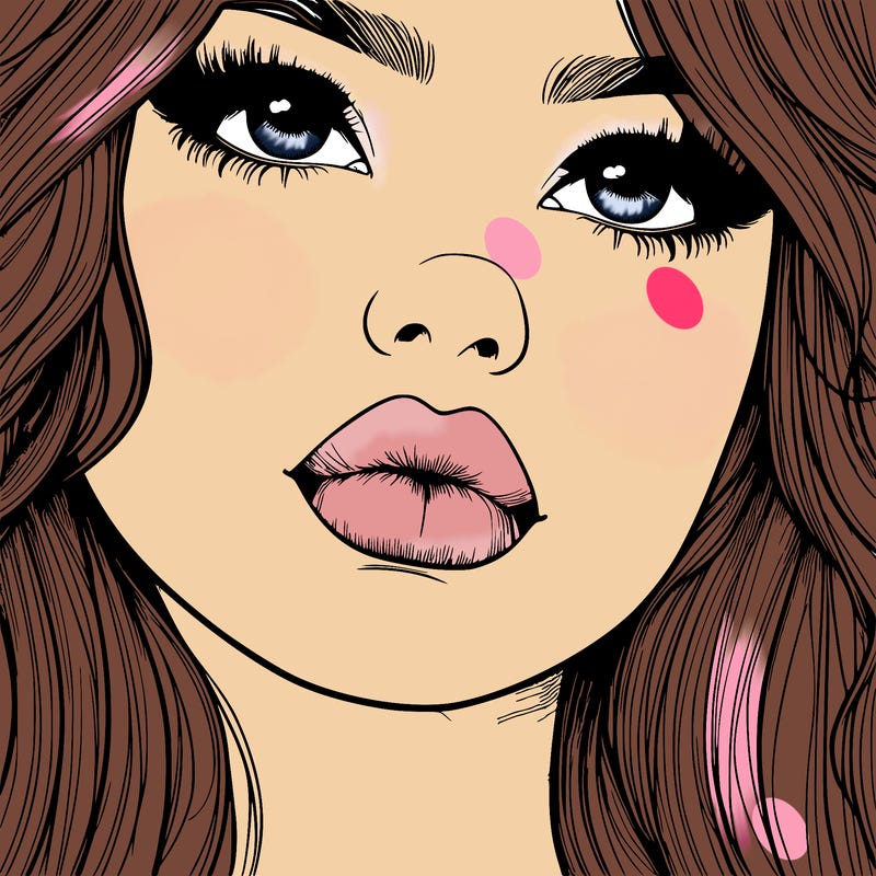 really realistic girl with lips