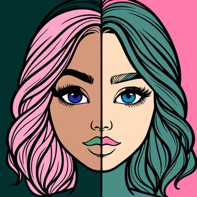 realistic girl split half