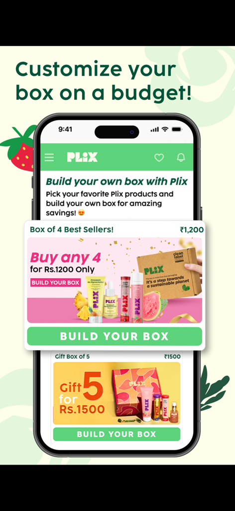 Plixlife - Plixlife app interface for building custom plant based nutrition and wellness boxes