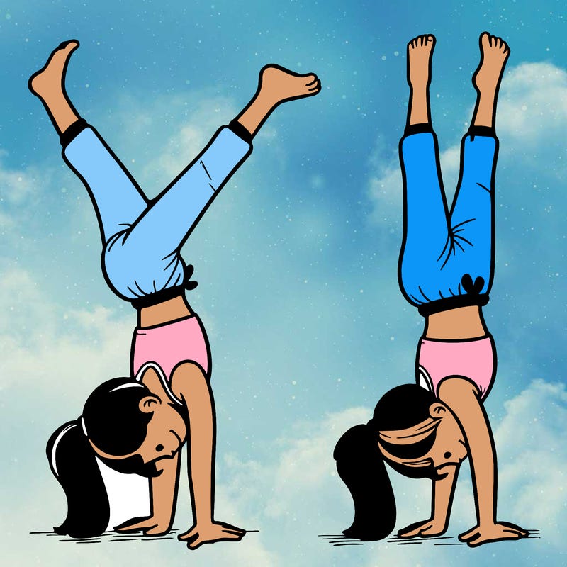 girl doing hand stand