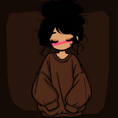 girl with baggy sweatshirt and messy bun