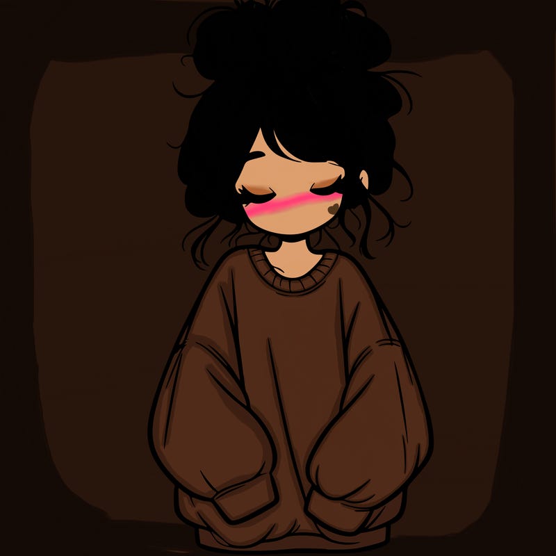 girl with baggy sweatshirt and messy bun