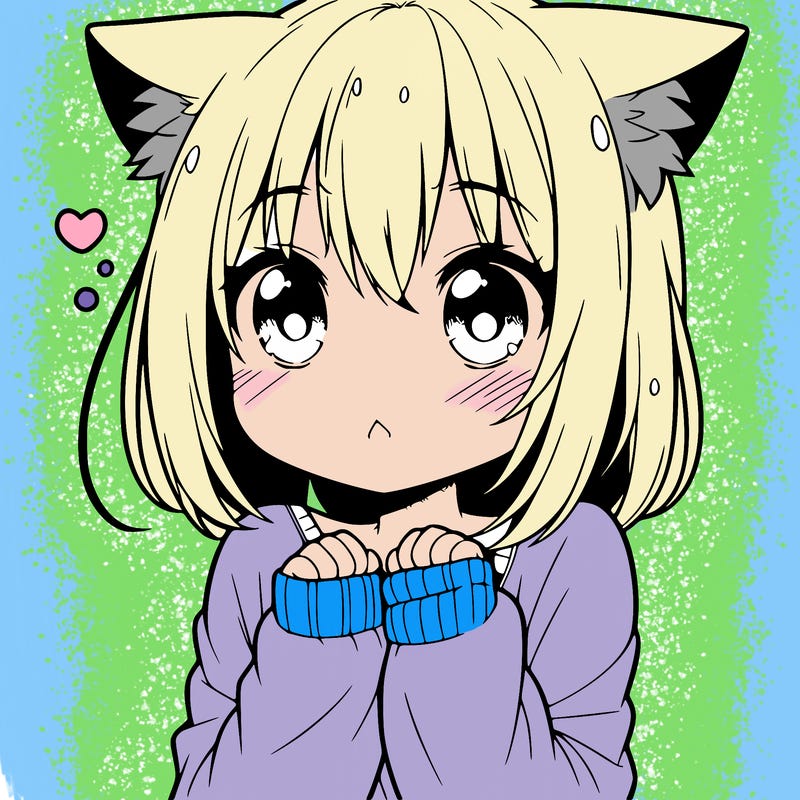 shy anime catgirl