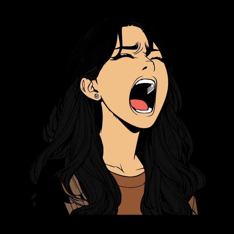 screaming realistic, girl