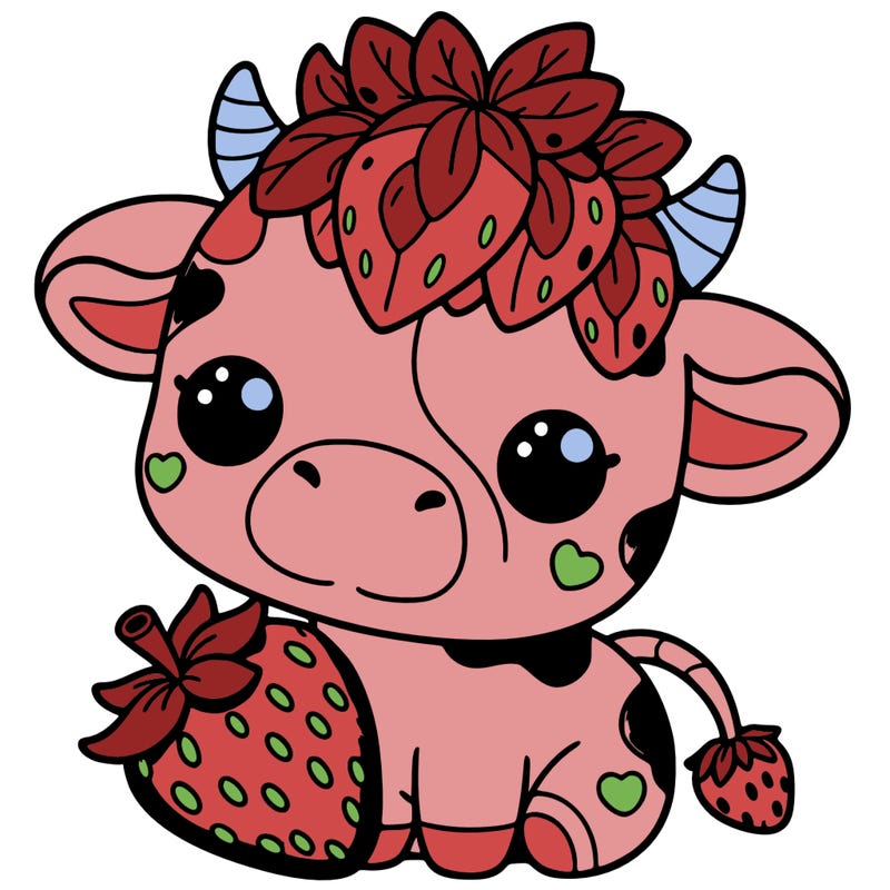 cute strawberry cow