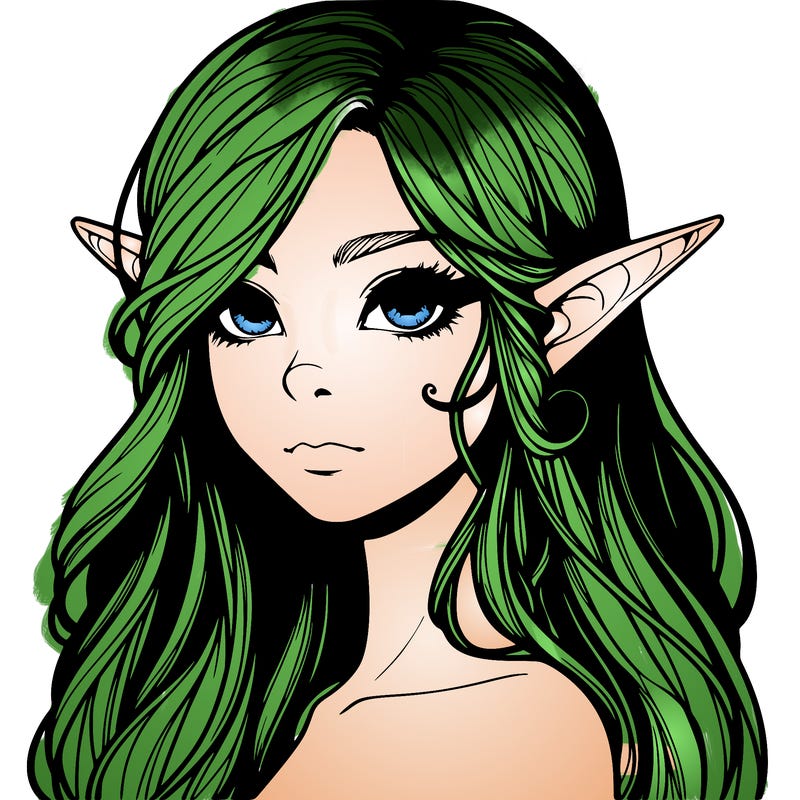elf girl realistic dark fantasy
