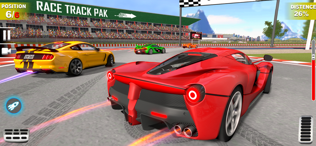 Car Race 3D Highway Racing - Jugabilidad de carreras a alta velocidad con un superdeportivo rojo en una pista 3D