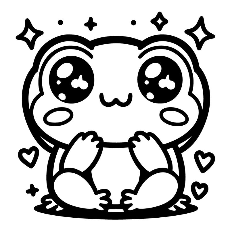a cute kawaii cartoon frog