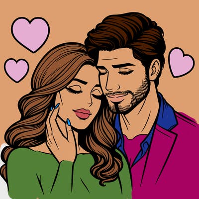 man and woman in love realistic