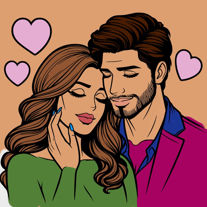 man and woman in love realistic