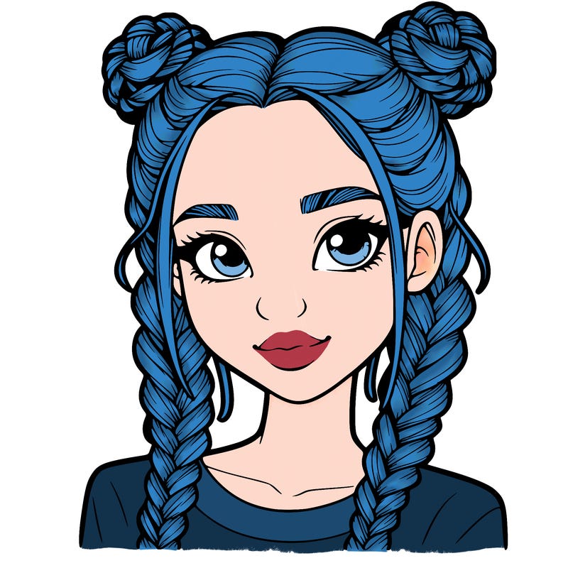 realistic girl with braids