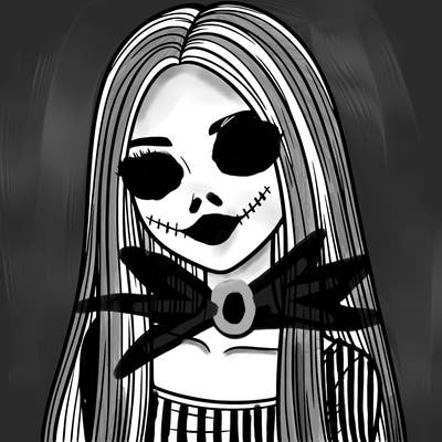 realistic girl with straight and long hair