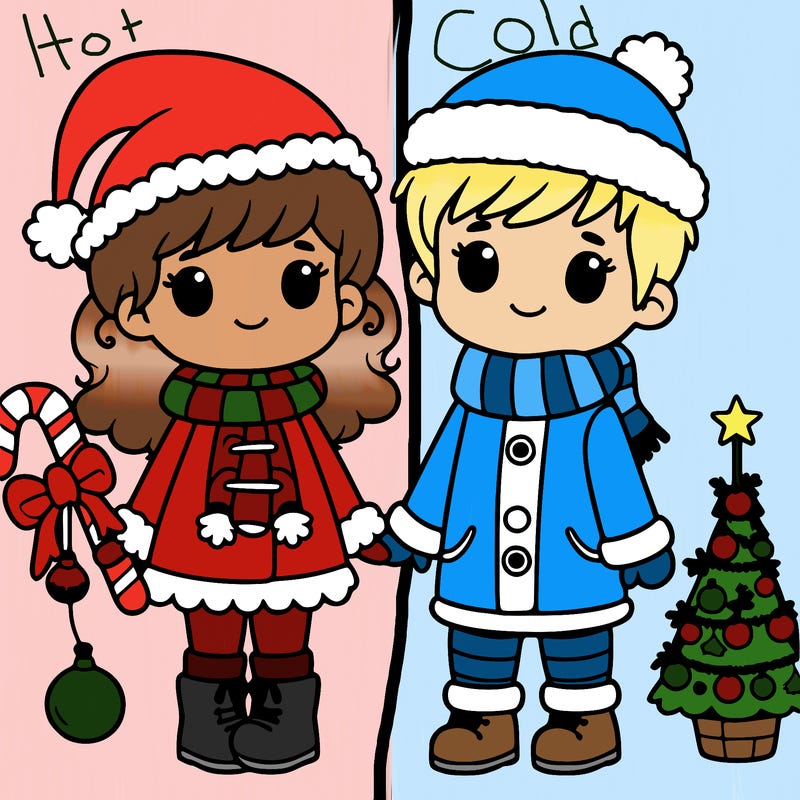 two kids dressed for christmas