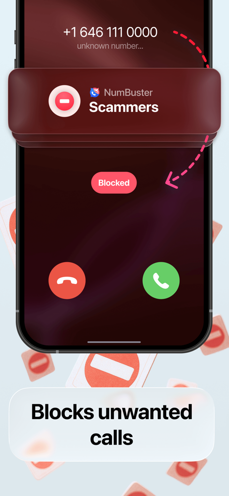 NumBuster. Real Name Caller ID - La aplicación NumBuster identifica y bloquea una llamada fraudulenta
