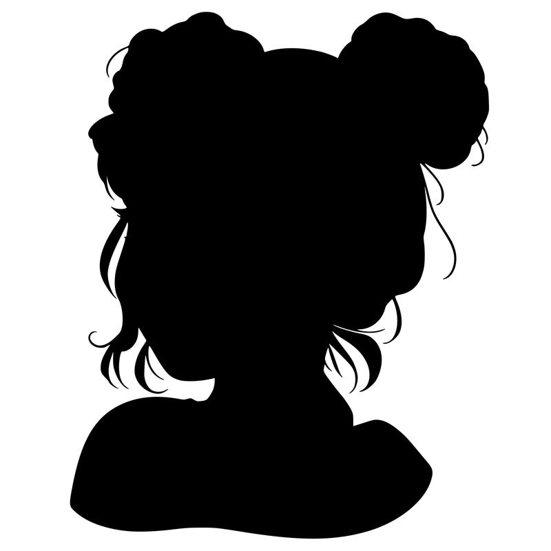 realistic girl with spacebuns