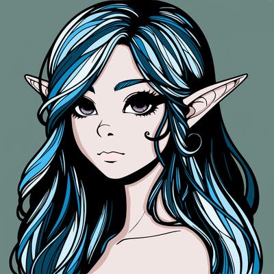 elf girl realistic dark fantasy