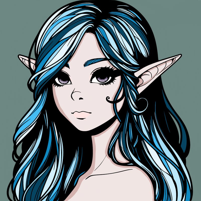 elf girl realistic dark fantasy