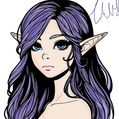 elf girl realistic dark fantasy