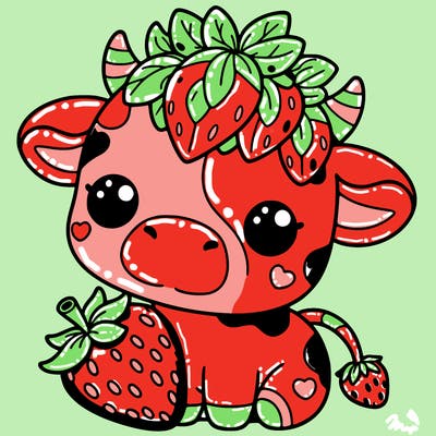 cute strawberry cow
