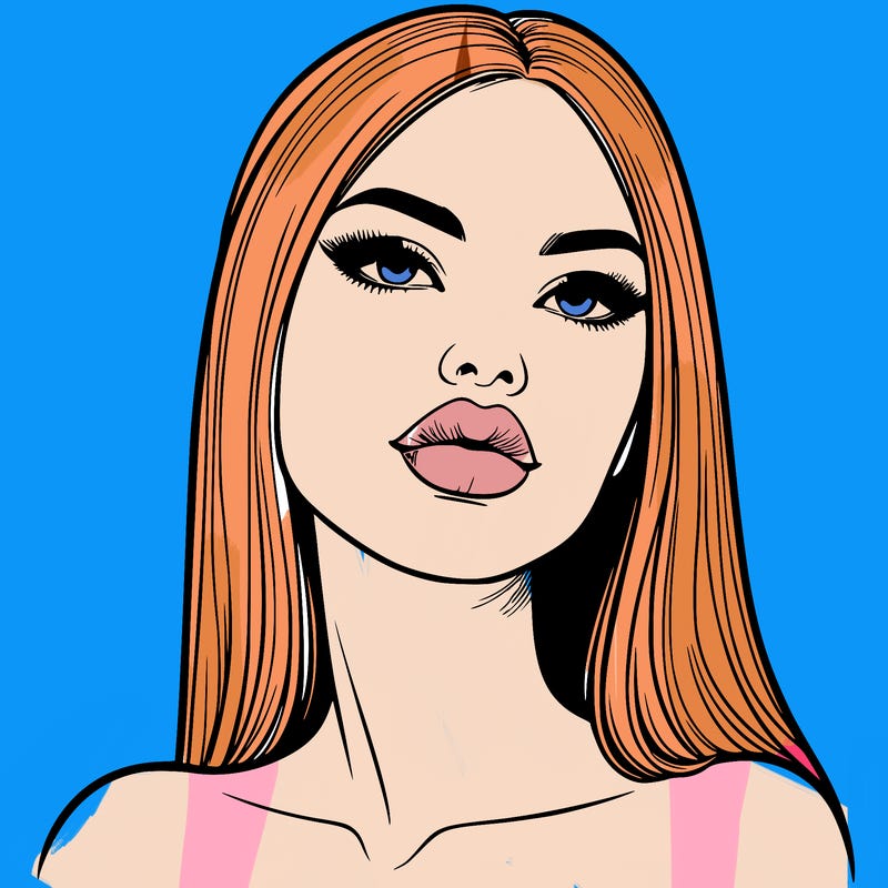 realistic woman with full lips