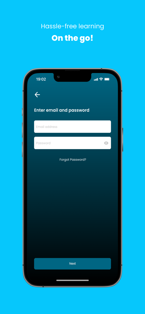 Login screen for the Dr Najeeb Lectures medical education app featuring email and password input fields.