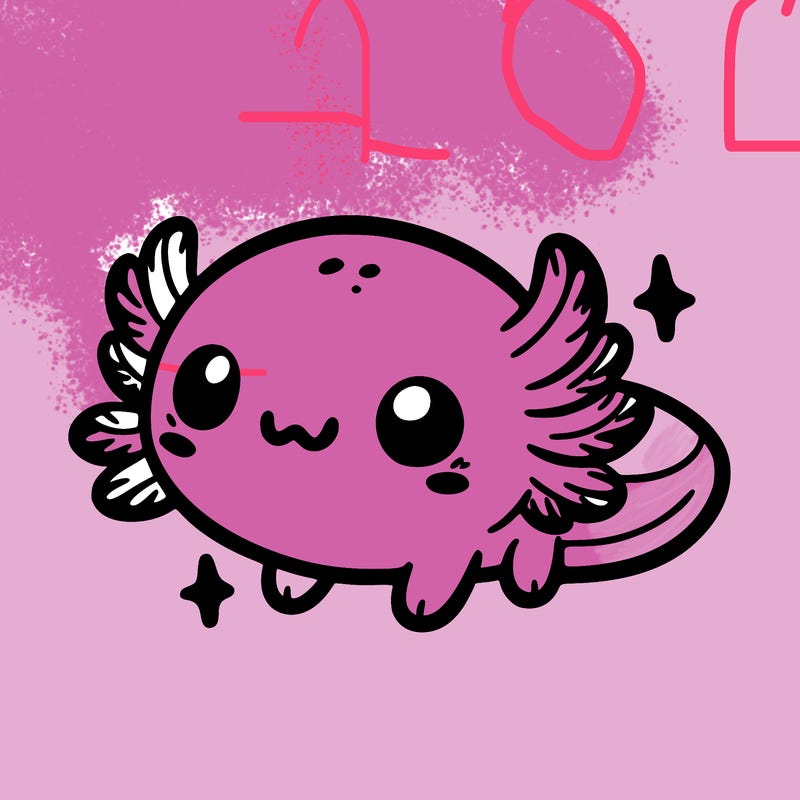 cute easy baby axolotl