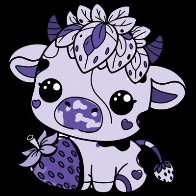 cute strawberry cow
