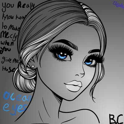 realistic girl with lashes