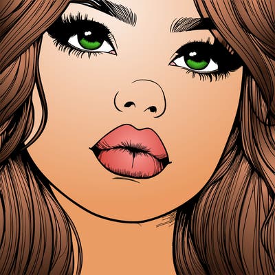 really realistic girl with lips