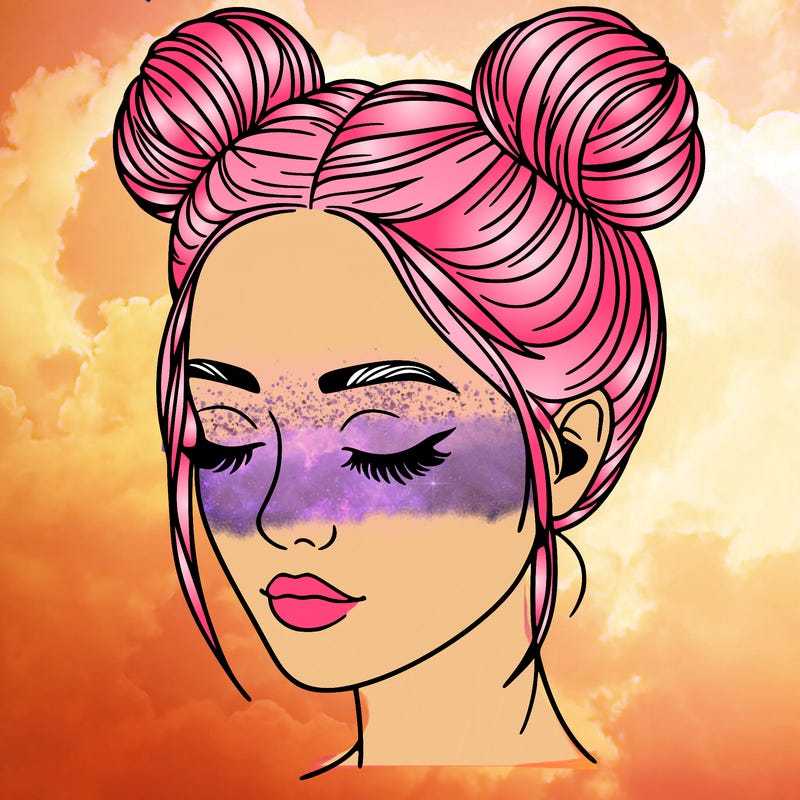 woman with hair buns