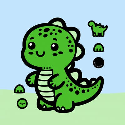 cute easy dinosaur