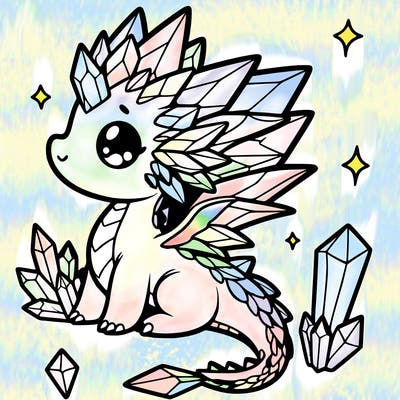 little cute crystal dragon