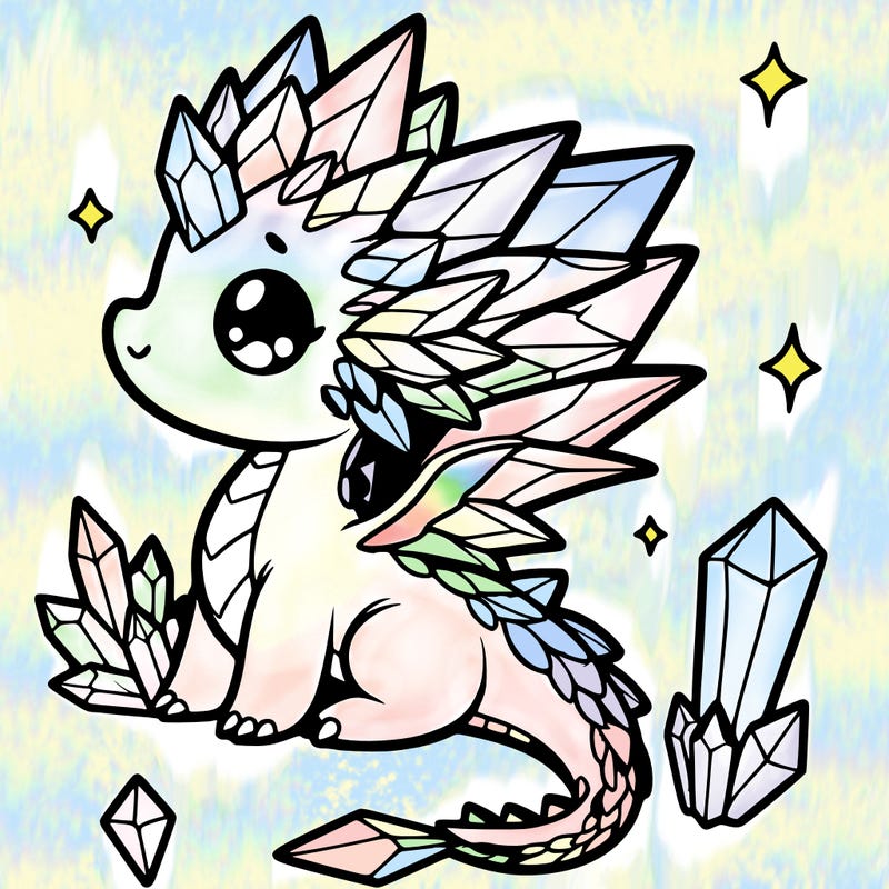 little cute crystal dragon