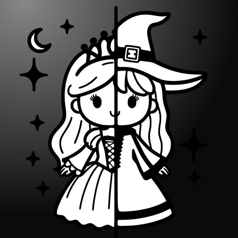 split princess and witch