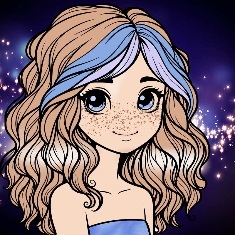 realistic girl with wavy hair