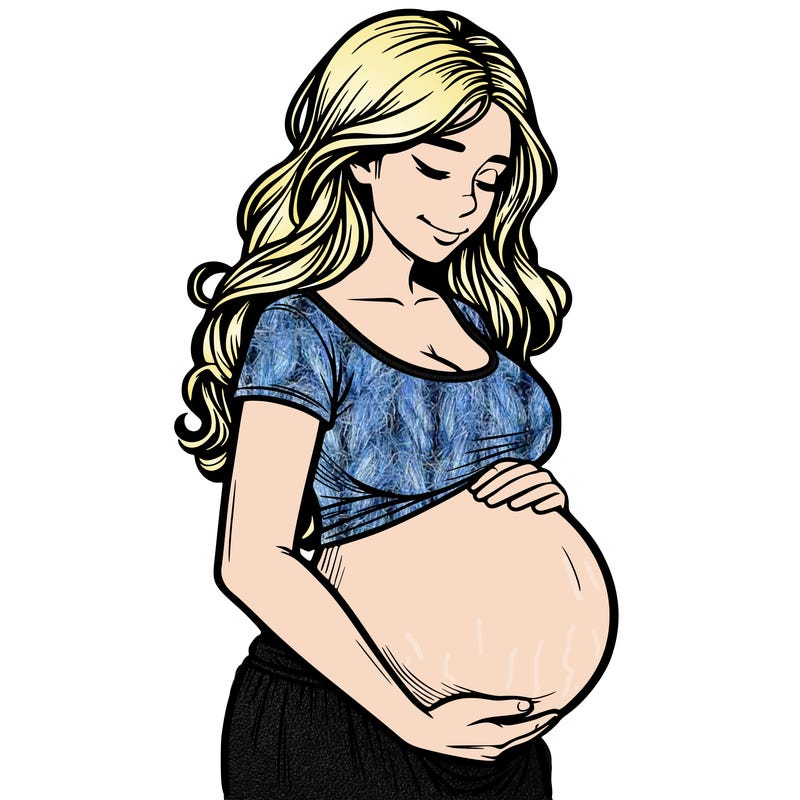 woman heavily pregnant realistic