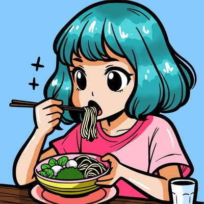 a girl eating food
