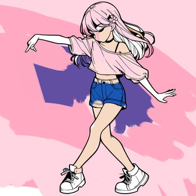 realistic girl danceing