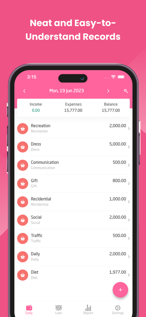 Sepran: Expense Manager - Daily financial records and expense categories in Sepran app