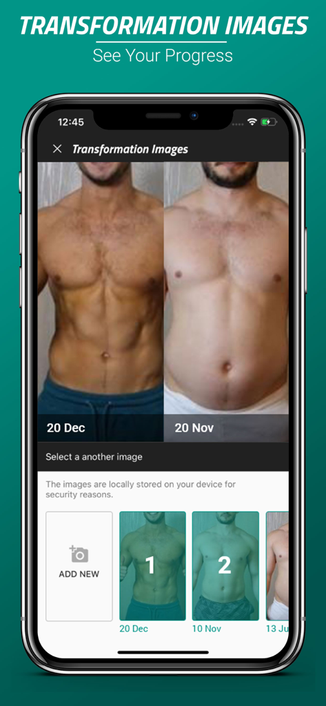 Spartan Home Workouts - Pro - Pantalla de la aplicación Entrenamientos en Casa Spartan que muestra imágenes de transformación corporal antes y después