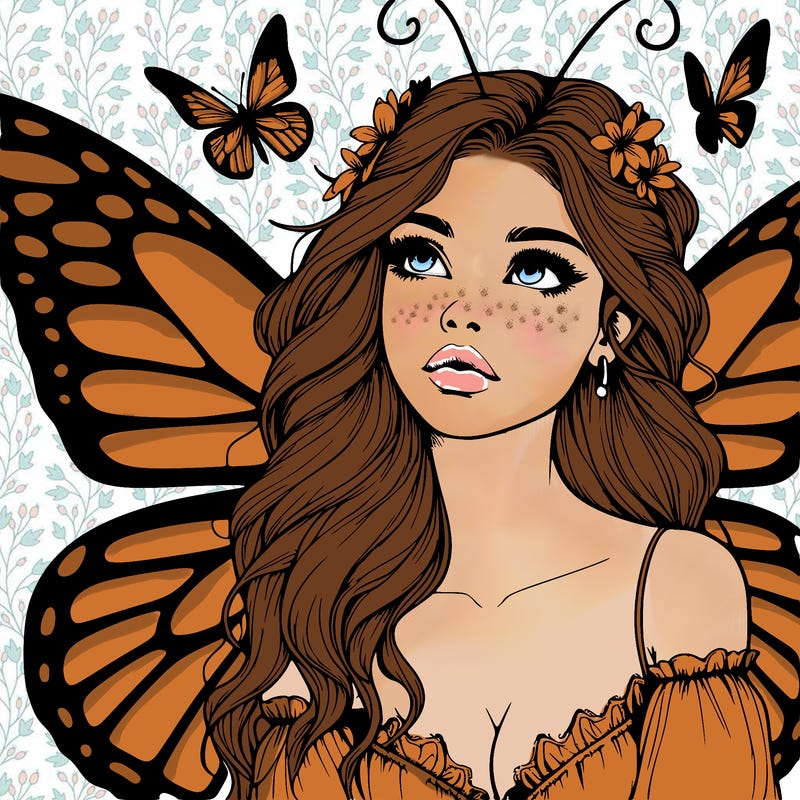 butterfly fairy realistic girl