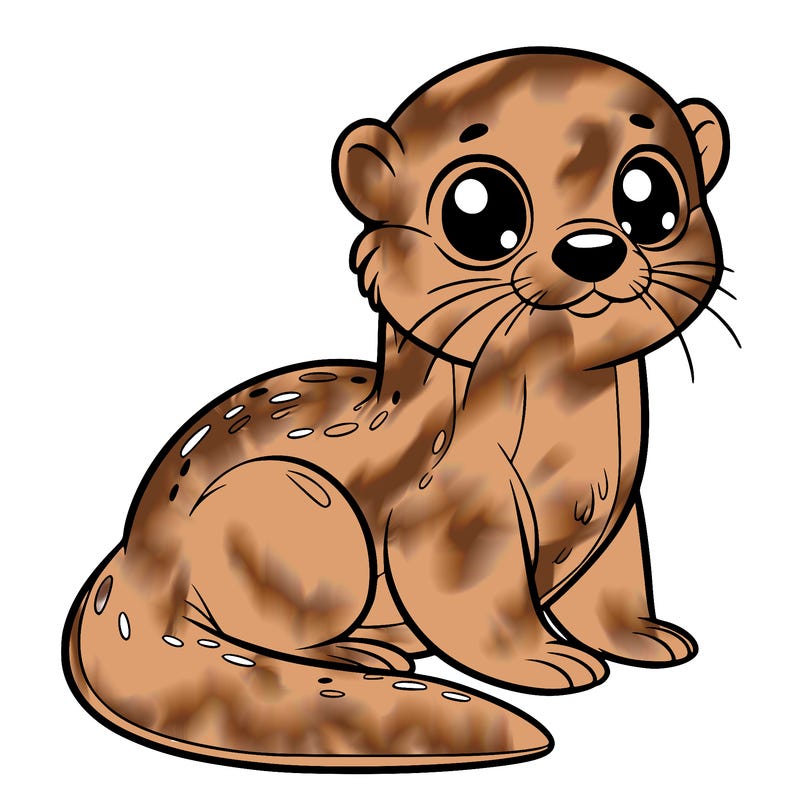 otter, big eyes, full body