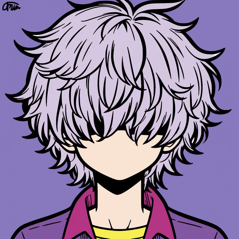 manga boy fluffy hair covering his eyes