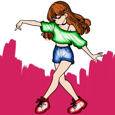 realistic girl danceing