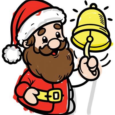santa ringing a jingle bell
