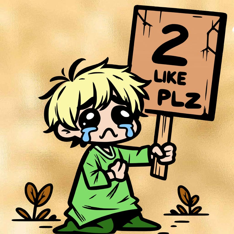 small poor toddler crying with sign that says 2 like plz